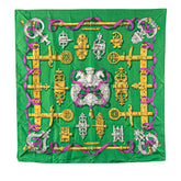 エルメス カレ90 FERRONNERIE 鉄細工 スカーフ グリーン マルチカラー シルク レディース HERMES 【中古】